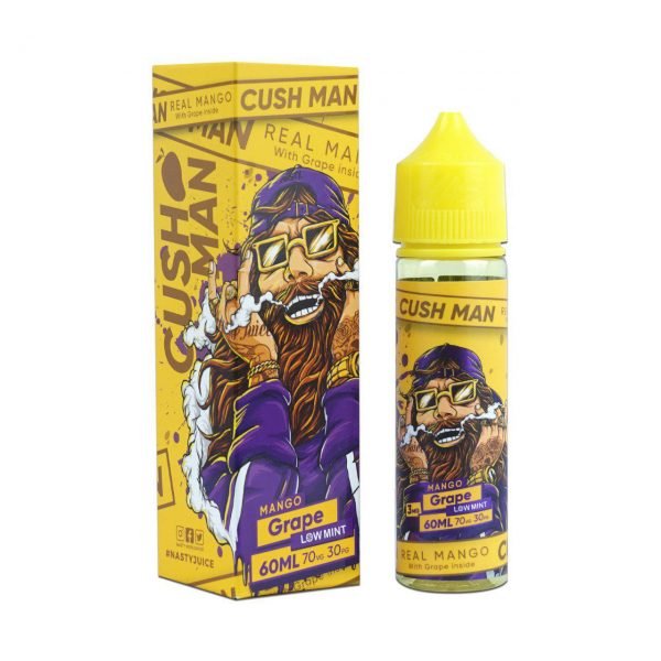 Nasty Cush Man Mango Series in Mango Grape 60ml e-liquid, available in 0mg or 3mg nicotine, delivering a sweet tropical mango flavor.