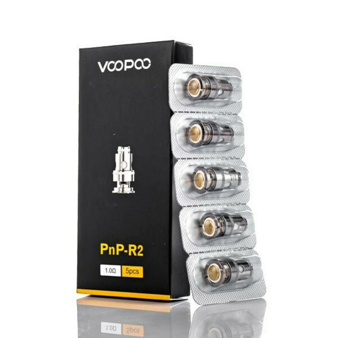 Voopoo PnP Replacement Coils – pack of 5 coil heads available in R2 1.0Ω for Voopoo pod kits and mods.