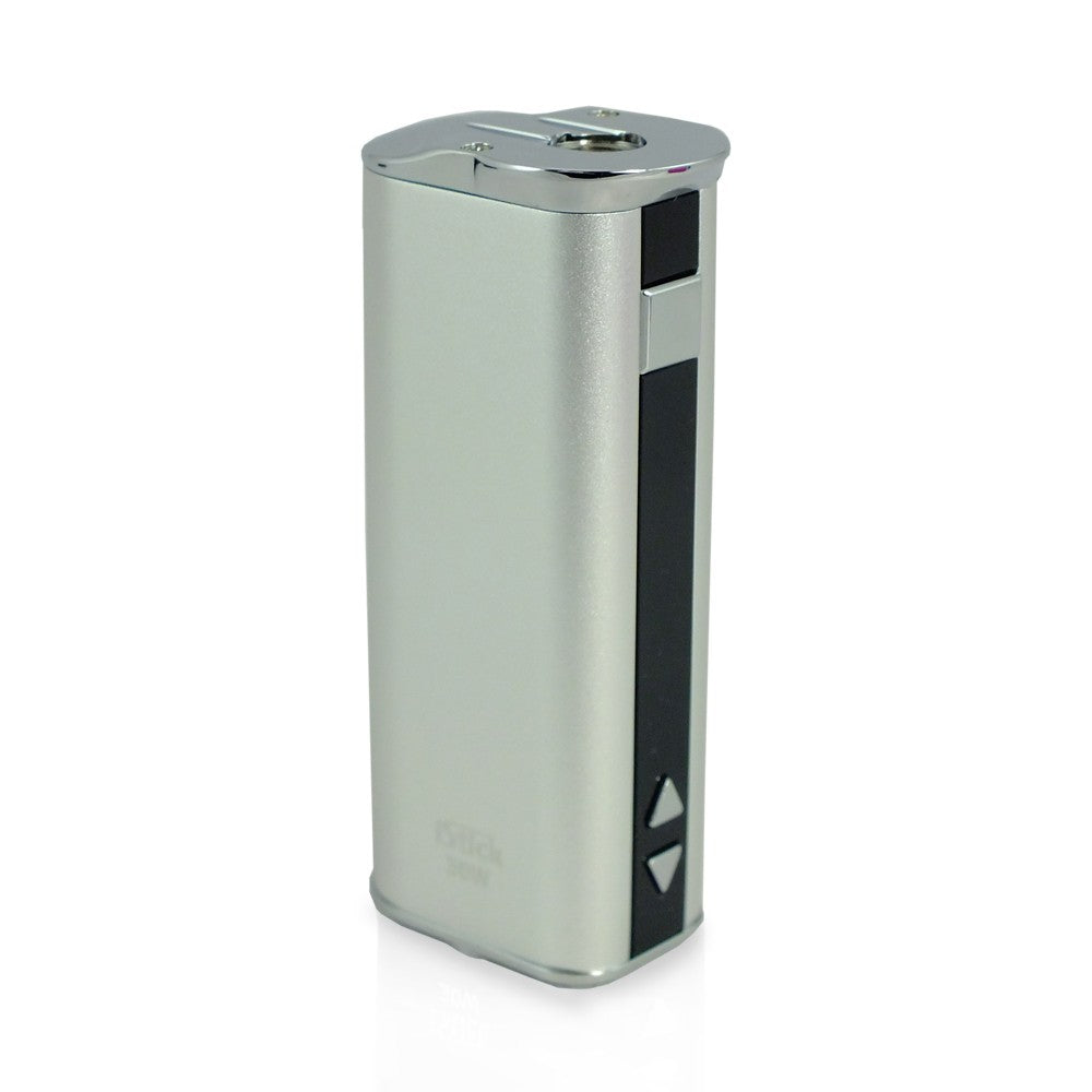 Authentic Eleaf iStick mod vape e-cigarette in Silver, with adjustable 20W and 30W power settings, featuring a 2200mAh rechargeable battery for extended vaping sessions.