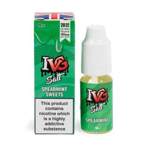 IVG Nic Salt E-Liquid Spearmint Sweet – 10ml bottles, pack of 10, 50/50 VG/PG blend available in 10mg or 20mg nicotine strength.