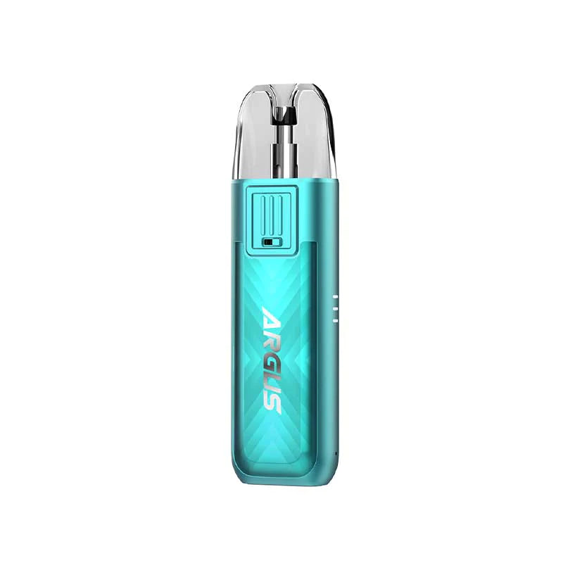 VooPoo Argus Pod SE Pod Vape Kit in Shiny Blue – sleek and durable pod system with an integrated 800mAh battery, side-fill pods, and GENE.AI chip for stable power output and smooth MTL vaping.