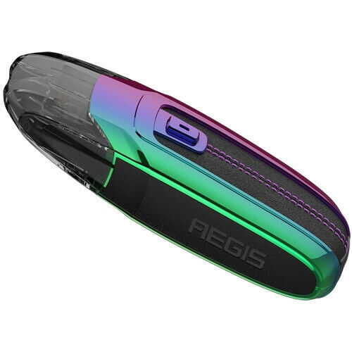GeekVape Aegis Pod Kit in Rainbow – a compact and rugged pod system featuring IP67 waterproof, dustproof, and shockproof design, 800mAh built-in battery, 3.5ml refillable pod, and a vibrant rainbow finish for both durability and standout style.