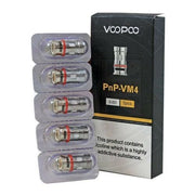 Genuine VooPoo VINCI PnP VM4 0.6 ohm mesh vape coils for 60–80W direct-to-lung vaping, pack of 5 replacement coils