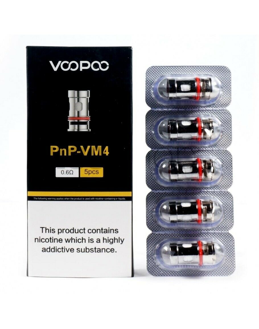 VooPoo VINCI PnP VM4 0.6 ohm mesh replacement coils, pack of 5