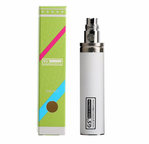 Dual pack GS eGo III 3200mAh huge capacity vape batteries in White, mega kit for powerful and long-lasting vaping.