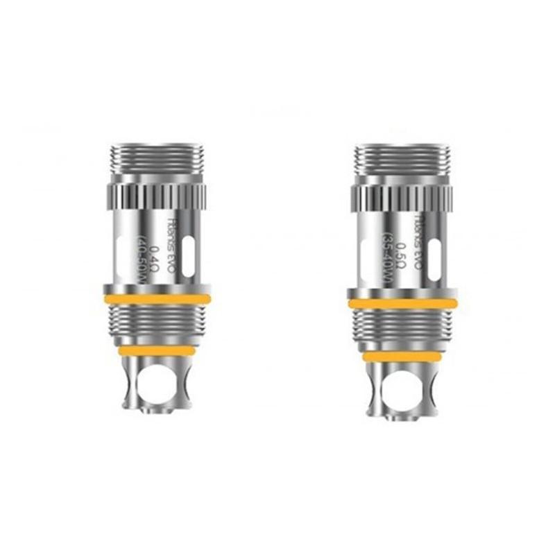 Aspire Atlantis Evo replacement coil heads available in 0.4ohm and 0.5ohm resistances, designed for enhanced flavor and vapor.