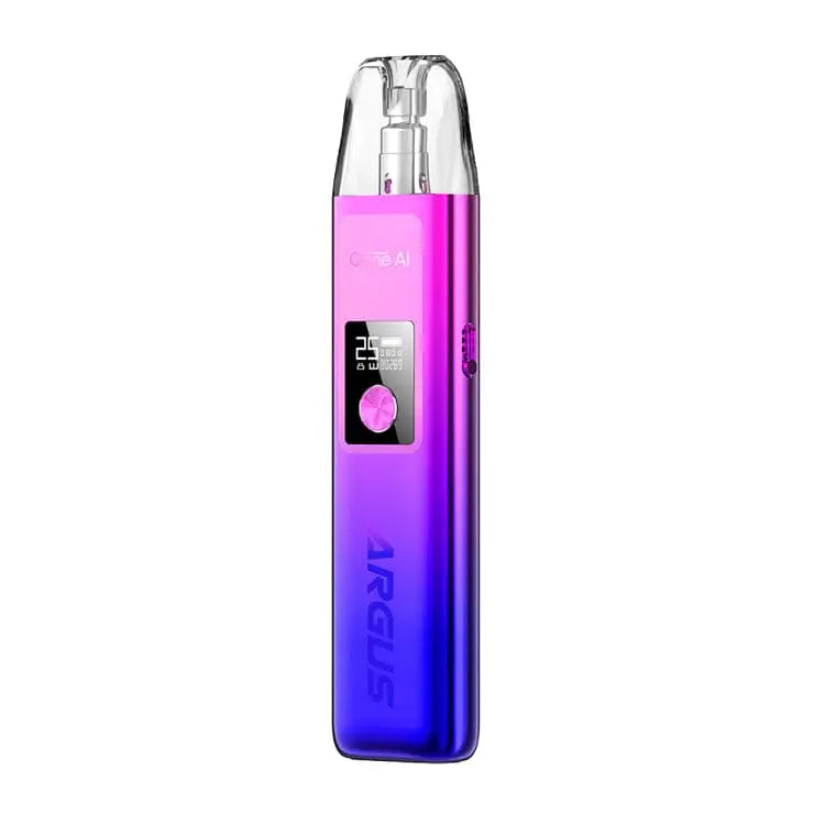 VOOPOO Argus G Vape Kit in Aurora Blue – stylish and high-performance pod system with a gradient aurora blue finish, 1000mAh battery, OLED screen, airflow adjustment, and GENE.AI chip for smooth and flavorful MTL vaping