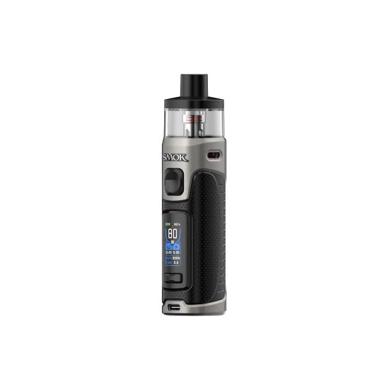 SMOK RPM 5 Kit in Black – stylish and robust pod mod featuring a built-in 2000mAh battery, 80W max output, 0.96'' TFT screen, and compatibility with RPM 3 coils for dense vapor and smooth DTL performance.