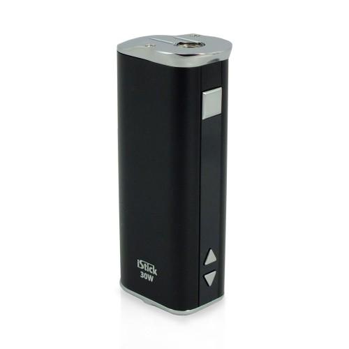 Authentic Eleaf iStick mod vape e-cigarette in Black, with adjustable 20W and 30W power settings, featuring a 2200mAh rechargeable battery for extended vaping sessions.