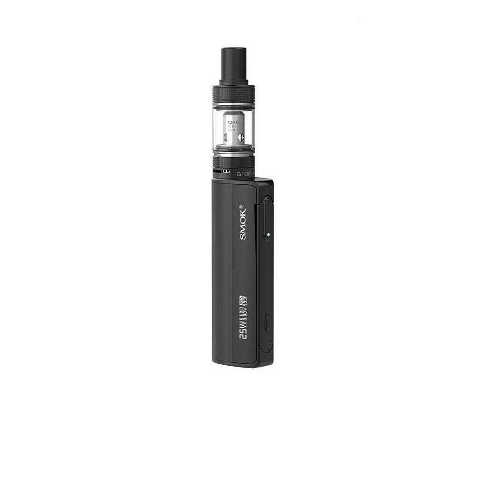 Smok Gram-25 Vape Kit in Black – ultra-slim and lightweight vape device with a 25W output, 900mAh battery, and easy-to-use interface for smooth, portable vaping.