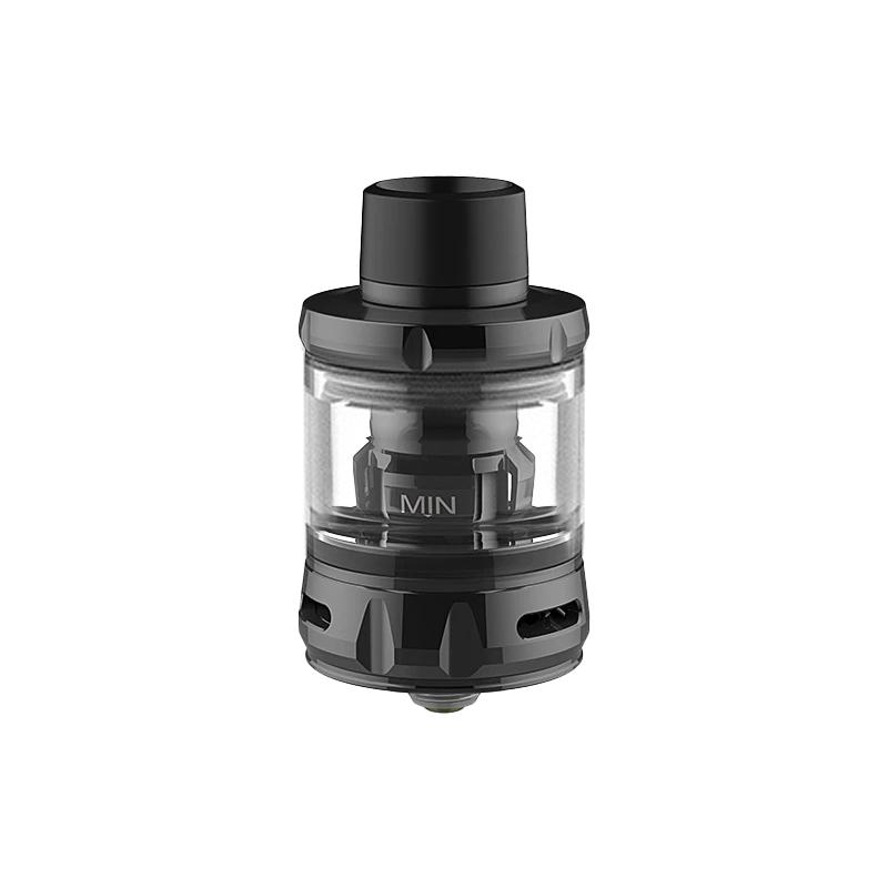 Close-up of the Uwell Nunchaku 2 sub-ohm vape tank in Black, featuring a 2ml e-liquid capacity, sleek metallic design, adjustable airflow, and compatible with high-wattage vaping
