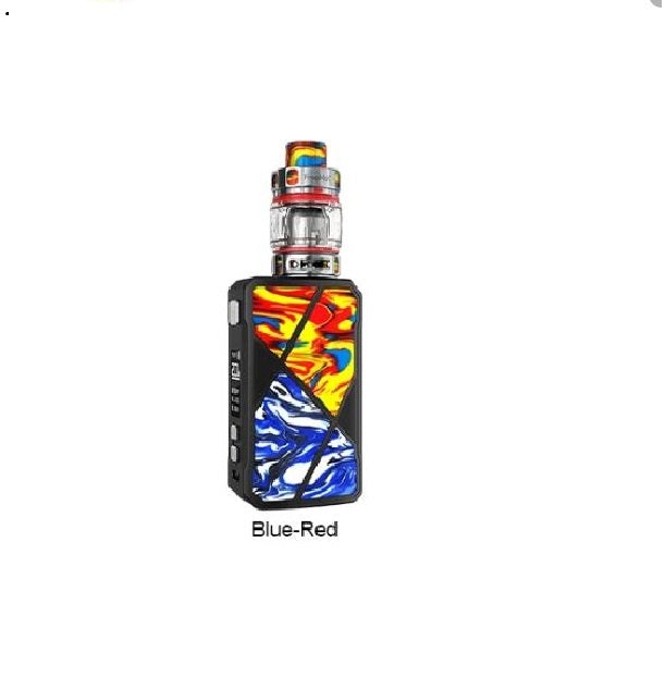 Freemax Maxus 200W box mod vaping kit in blue-red finish with 2ml tank capacity, designed for powerful and customizable vaping.