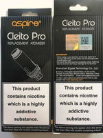 Load image into Gallery viewer, Aspire Cleito Pro and Mesh replacement coils in 0.4Ω, 0.27Ω, 0.2Ω, and 0.5Ω resistances, compatible with Cleito 120 Mesh tank.
