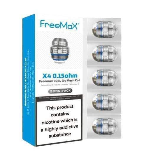 Genuine FreeMax Fireluke 3 Tank with 904L X Mesh Coils (X4) – TPD Compliant vape tank for superior flavor and cloud production.