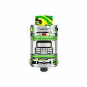 FreeMax Fireluke 3 sub-ohm vape tank in Green, featuring 2ml e-liquid capacity, durable construction, includes free replacement glass, and TPD compliant for enhanced vaping experience.