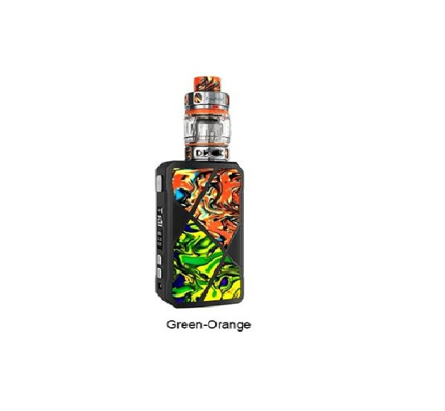 Freemax Maxus 200W box mod vaping kit in green-orange finish with 2ml tank capacity, designed for powerful and customizable vaping.