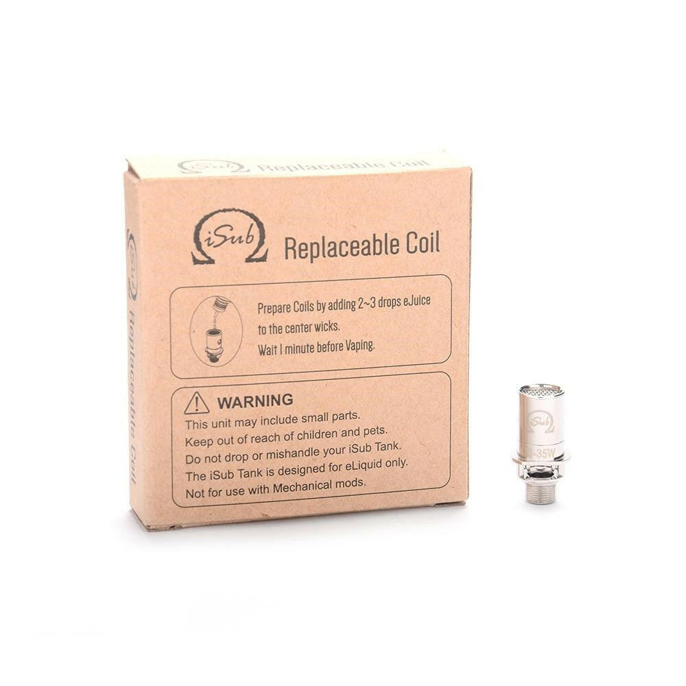 Innokin iSub and iSub G replacement coils available in 0.5ohm and 0.2ohm options for sub-ohm vaping with rich flavor.