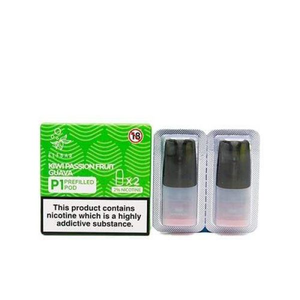 Elf Bar Mate 500 flavored replacement pods in Kiwi Passion Fruit Guava, pack of 2, prefilled for a juicy and refreshing vape experience, designed for use with the Elf Bar Mate 500 device to deliver smooth vapor and rich fruity flavor.