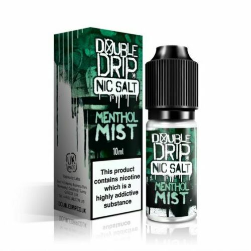 Double Drip Nic Salt E-Liquid Menthol Mist – 10ml bottle, available in 10mg or 20mg nicotine strength.