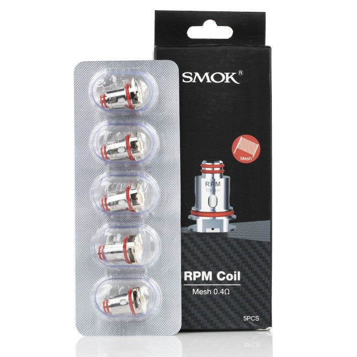 SMOK RPM-40 replacement pods and coils including 0.4 ohm mesh, triple, quartz, and RBA options for RPM-40 pod vape kit.