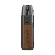 Genuine VooPoo Argus Pod Kit in Brown – sleek and reliable pod system featuring a 800mAh battery, GENE.AI chip, side-fill pods, and airflow adjustment for a customizable and smooth MTL vape.