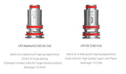 Smok LP2 replacement coils, pack of 5, including DC 0.6Ω coils for MTL vaping and Meshed 0.23Ω coils for DL vaping, designed for consistent flavor, smooth vapor production, and compatibility with Smok LP2‑supported devices.
