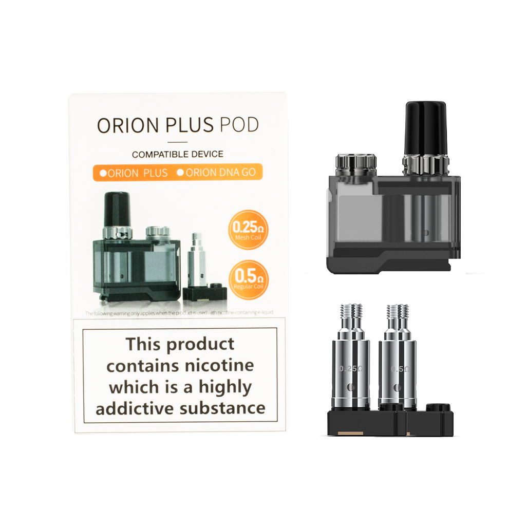 Lost Vape Orion Plus DNA replacement pod cartridge with built-in mouthpiece, compatible with Orion Plus pod vape kits.