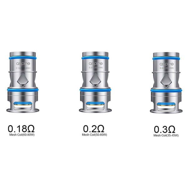 Genuine Aspire ODAN replacement mesh coil atomizer heads in 0.2Ω, 0.3Ω, and 0.18Ω resistances for Aspire ODAN vape kits.