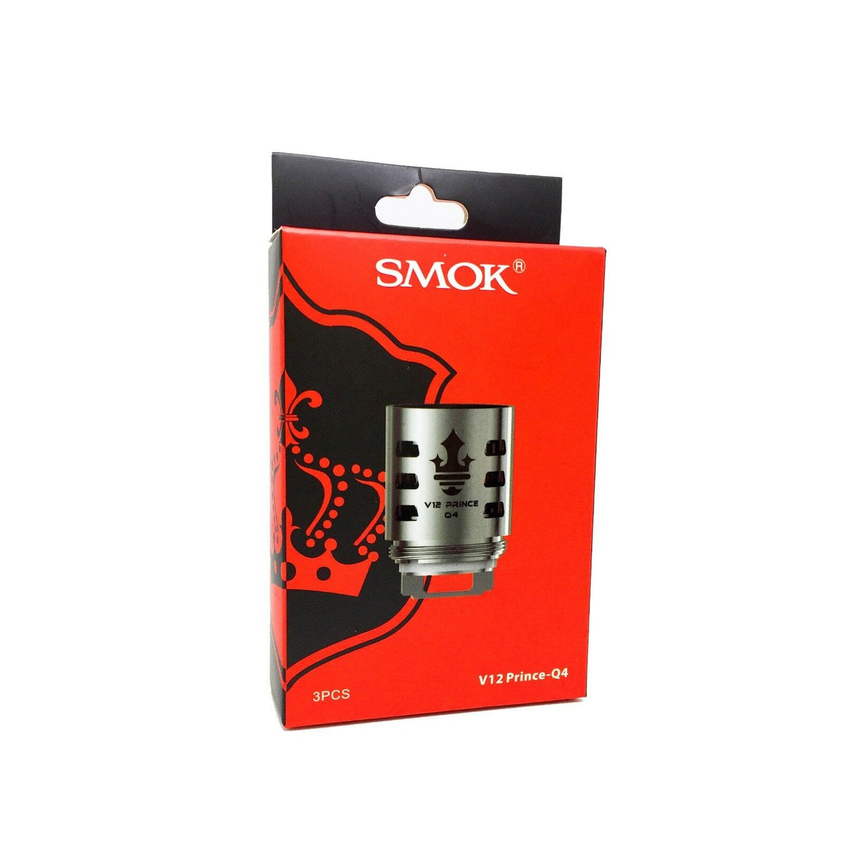 Pack of three Smok TFV12 Prince Q4 0.4ohm replacement coils, compatible with V12 Prince Tank for sub-ohm vaping.