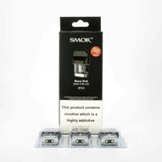 SMOK Novo 0.8 ohm mesh replacement pods, pack of 3 refillable cartridges for SMOK Novo pod vape kits.