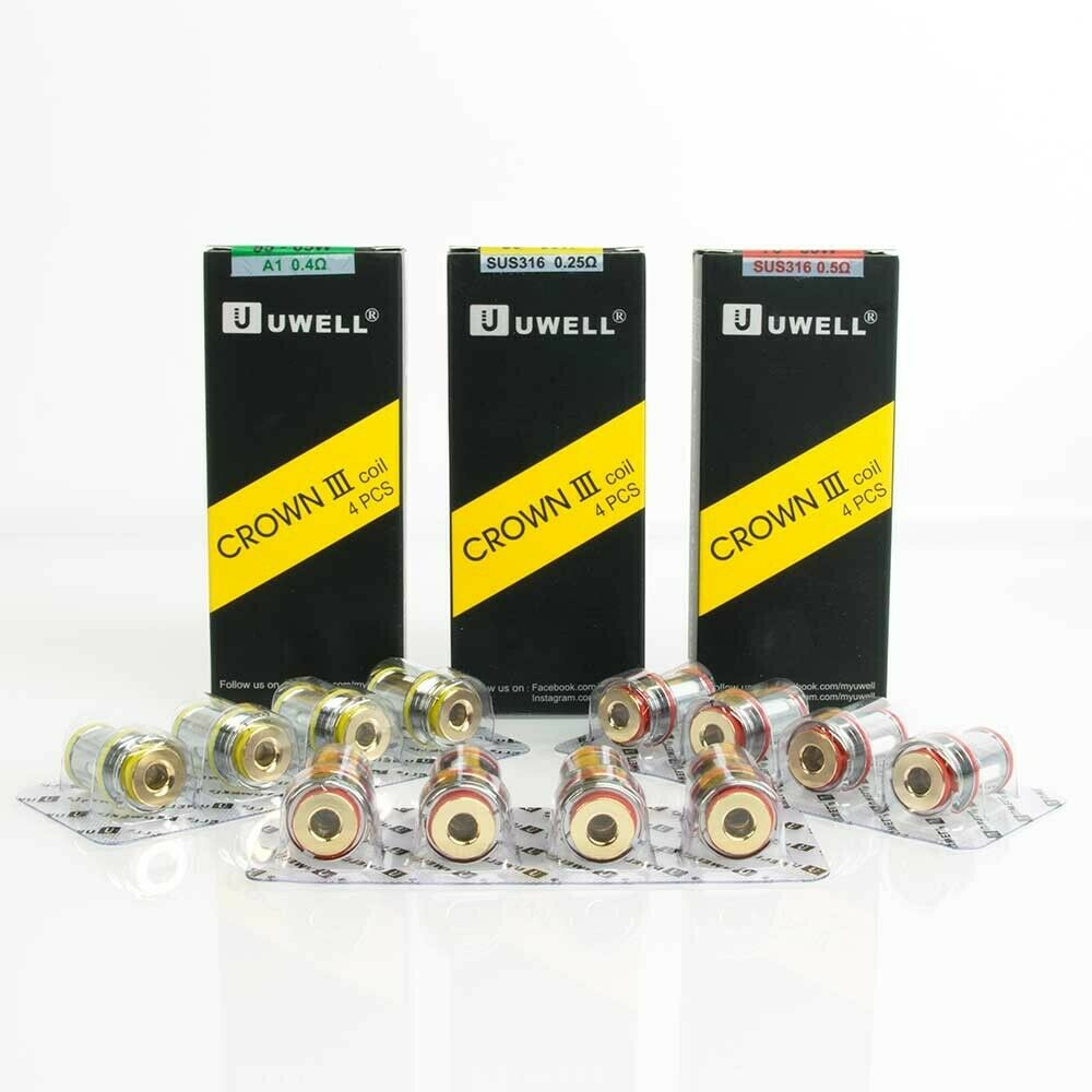 Uwell Crown III Coils 0.25Ω OR 0.4Ω OR 0.5Ω Pack of 4x Vape Replacement Coils