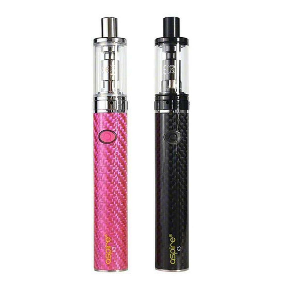 Genuine Aspire K3 starter vape kit in Black & Pink, featuring a 1200mAh rechargeable battery and 2ml refillable tank capacity for smooth vaping.
