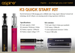 Load image into Gallery viewer, Genuine Aspire K3 starter vape kit in Black &amp; Pink, featuring a 1200mAh rechargeable battery and 2ml refillable tank capacity for smooth vaping.
