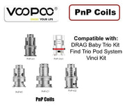 VooPoo PnP replacement vape coils compatible with VINCI, Drag, Argus and other VooPoo devices
