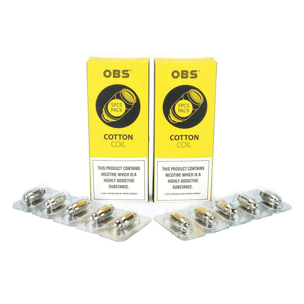 OBS KFB 2 S1 and N1 real coil atomizers, pack of 5 replacement coils compatible with OBS KFB 2 pod vape kits.