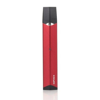 SMOK Infinix Kit Pod System in Red with 250mAh battery, or pack of 3 refillable replacement pods, offering a sleek design, compact portability, and smooth vaping performance.