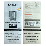 SMOK TFV9 0.15ohm meshed replacement coils, pack of 5, TPD compliant for TFV9 sub-ohm tanks.