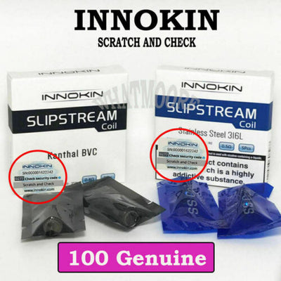 Innokin Slipstream replacement coils for iTaste Kroma, available in SS 316L 0.5ohm or 0.8ohm Kanthal BVC options for versatile vaping styles.