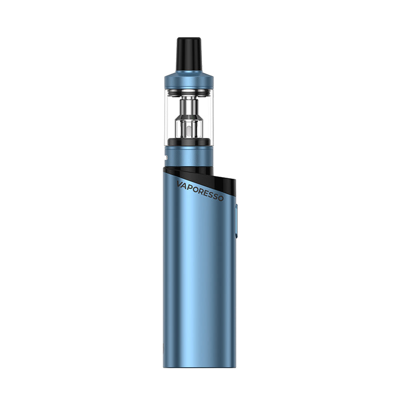 Vaporesso Gen Fit Kit in Sierra Blue – elegant and compact vape kit with a 1200mAh battery, AXON Chip for Pulse Mode, and MTX tank designed for smooth MTL vaping with clean flavor delivery.