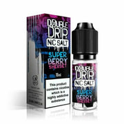 Double Drip Nic Salt E-Liquid Super Berry Sherbet – 10ml bottle, available in 10mg or 20mg nicotine strength.
