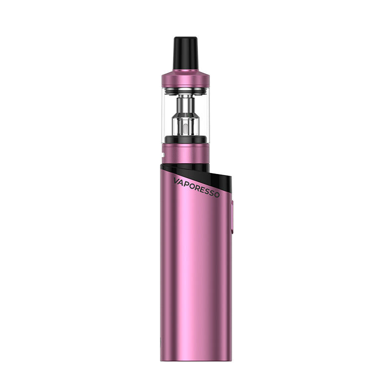 Vaporesso Gen Fit Kit in Taffy Pink – elegant and compact vape kit with a 1200mAh battery, AXON Chip for Pulse Mode, and MTX tank designed for smooth MTL vaping with clean flavor delivery.