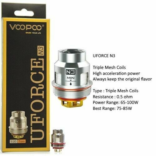 Genuine VOOPOO UFORCE Coils U2 U4 D4 U6 U8 N2 P2 N3 U Force Pack Of 5x Coils.