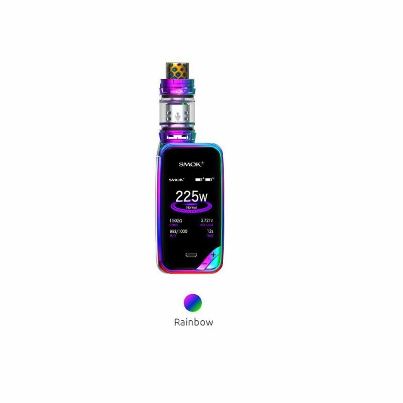 Smok X Priv kit 225W with TFV12 Prince tank in Prism Rainbow, combining high power and stylish design for advanced vaping.
